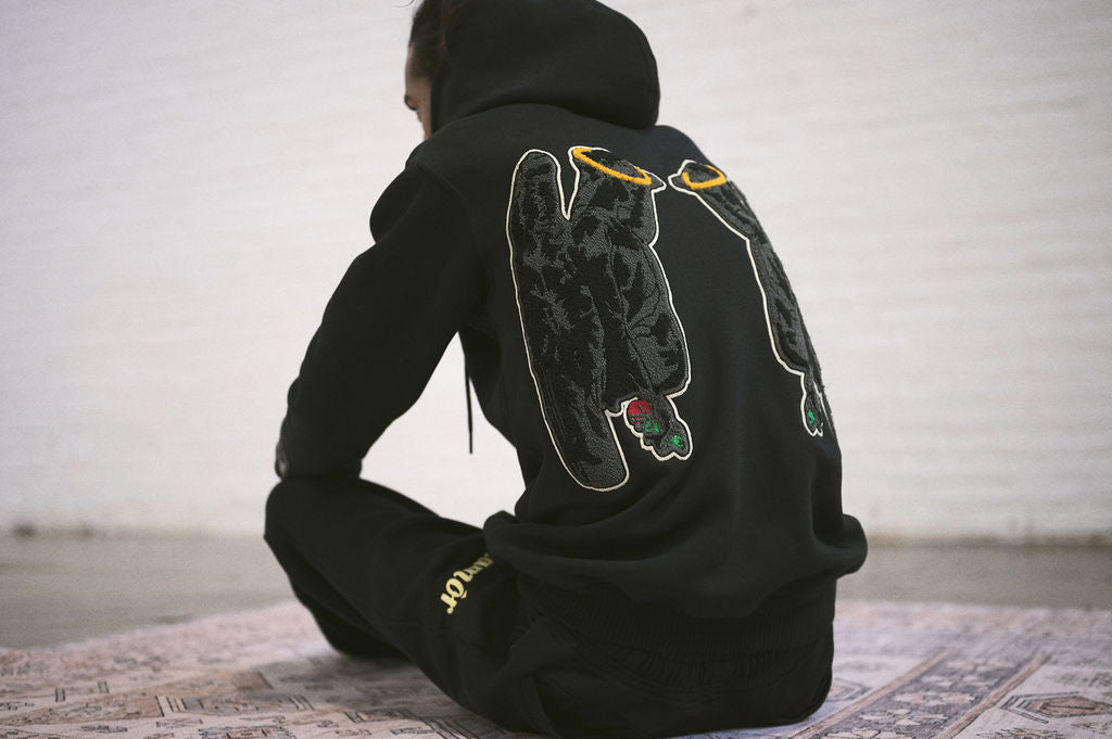 Twin Angel Hoodie Black
