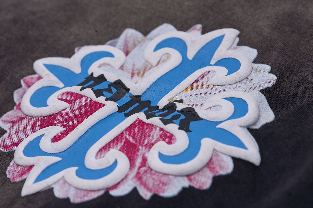 Floral Crossing Tee (Black)