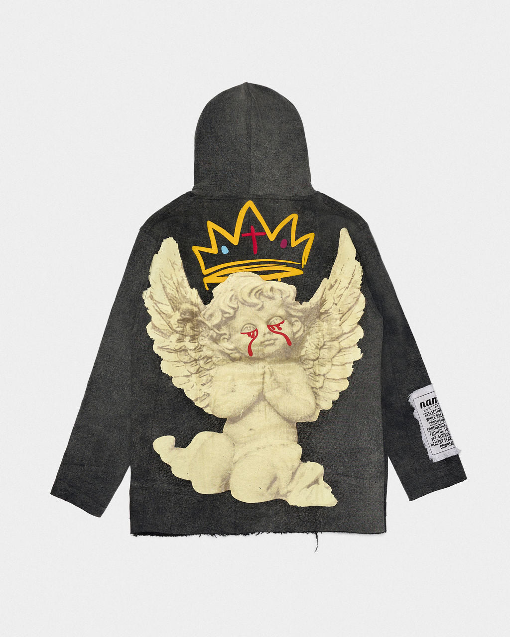 Crowned Angel Hoodie (Acid Wash Black)